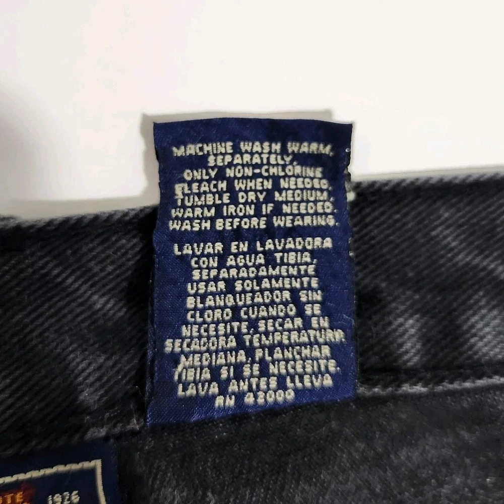 Route 66 Relaxed Fit Black Denim Jeans Mens Size 42 Dark Wash Wide Leg Jorts Y2K